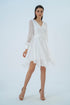 CHIFFON V-NECK LONG SLEEVE MINI DRESS - Barrus London